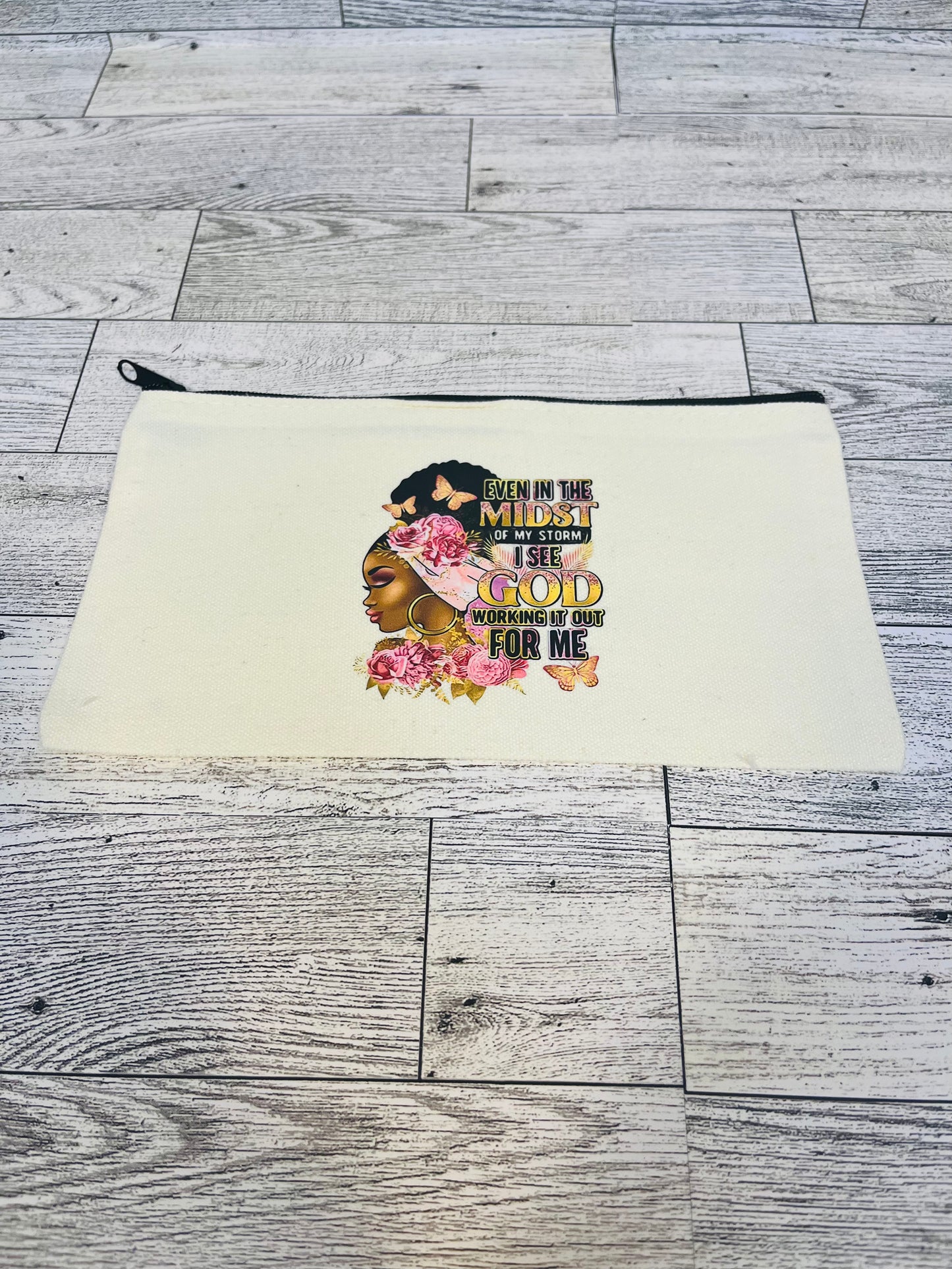 In the midst of my storm cosmetic pouch-Pink