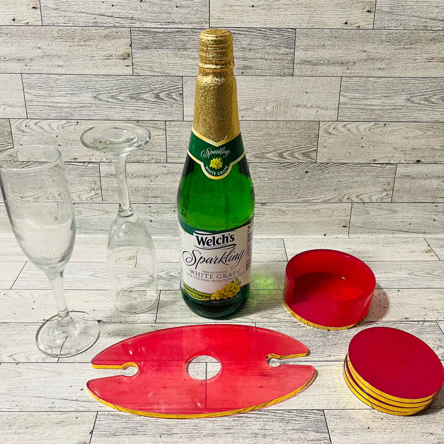 Wine holder and coaster set