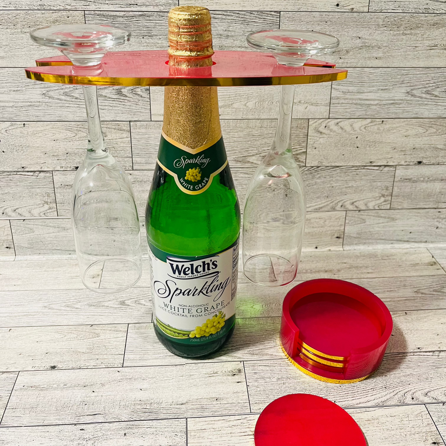 Wine holder and coaster set