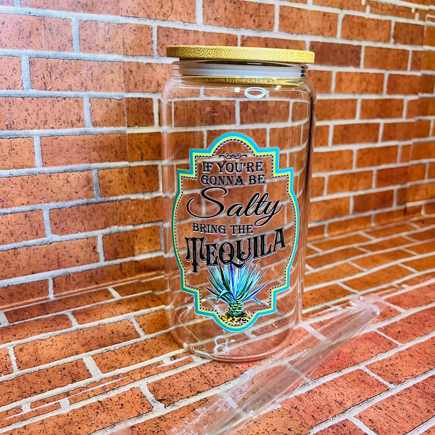 When life gives you… make…16oz glass cups-clear design