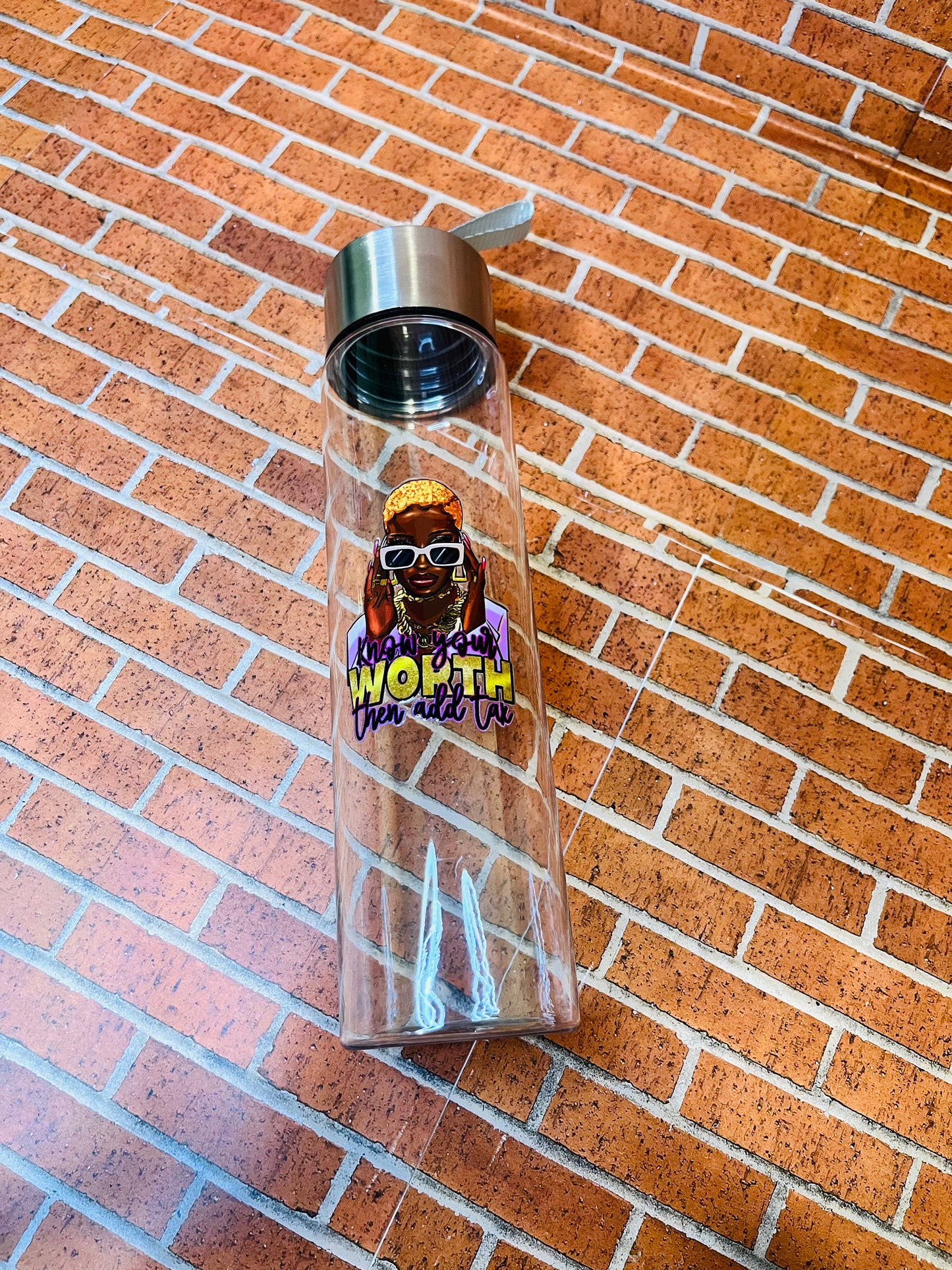 Know your worth 18oz plastic tumbler