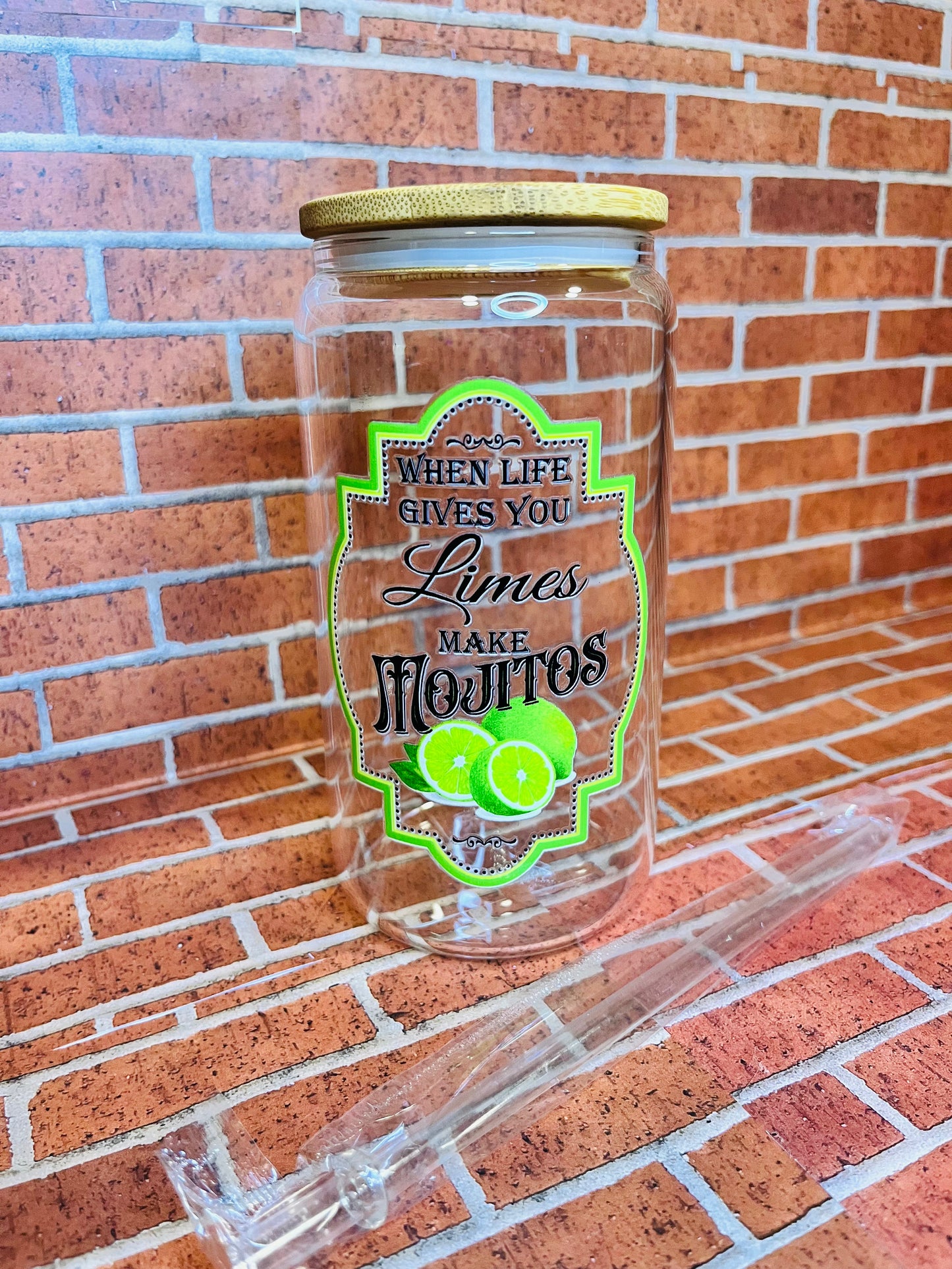 When life gives you… make…16oz glass cups-clear design
