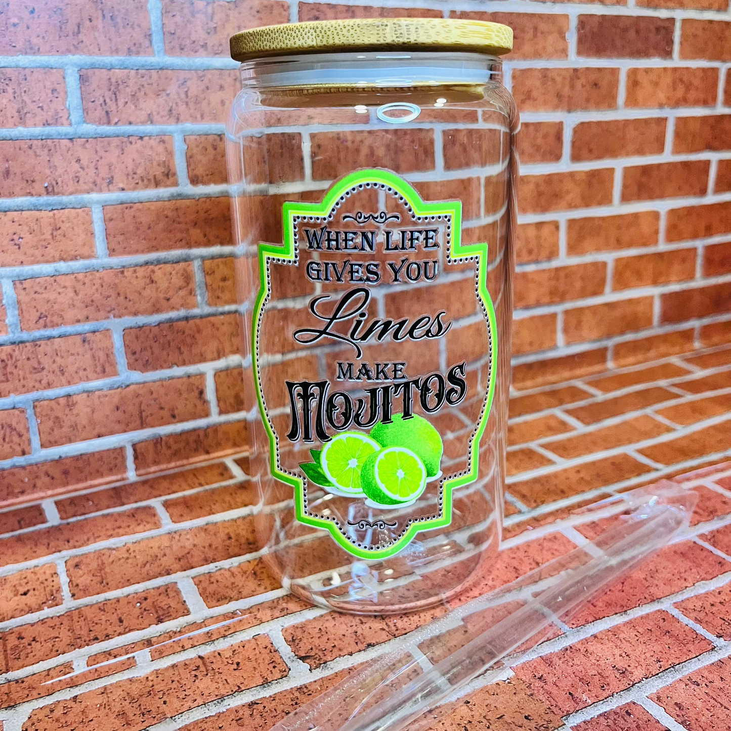 When life gives you… make…16oz glass cups-clear design