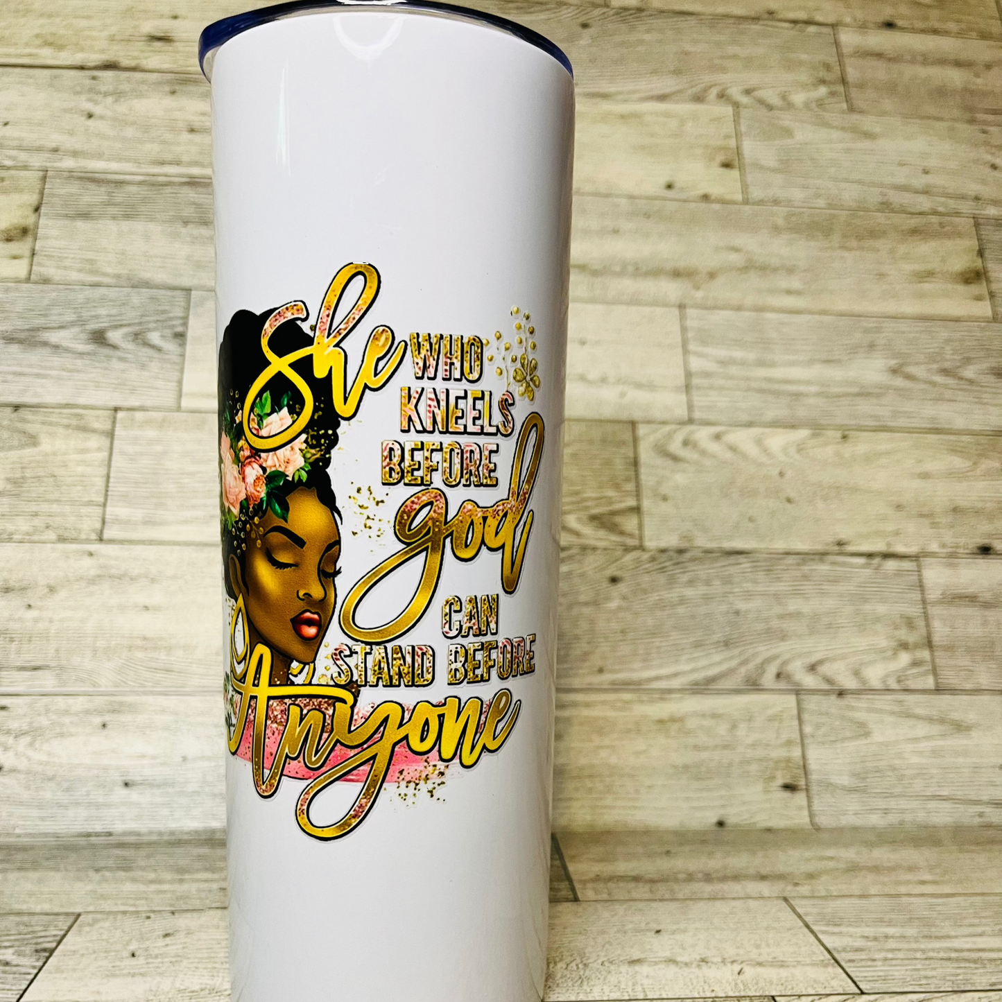 She who kneels before God 20oz tumbler