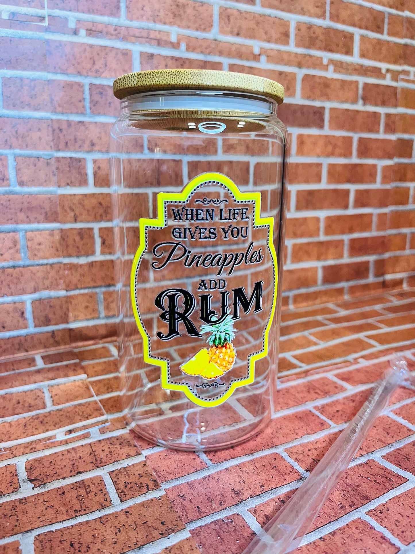 When life gives you… make…16oz glass cups-clear design