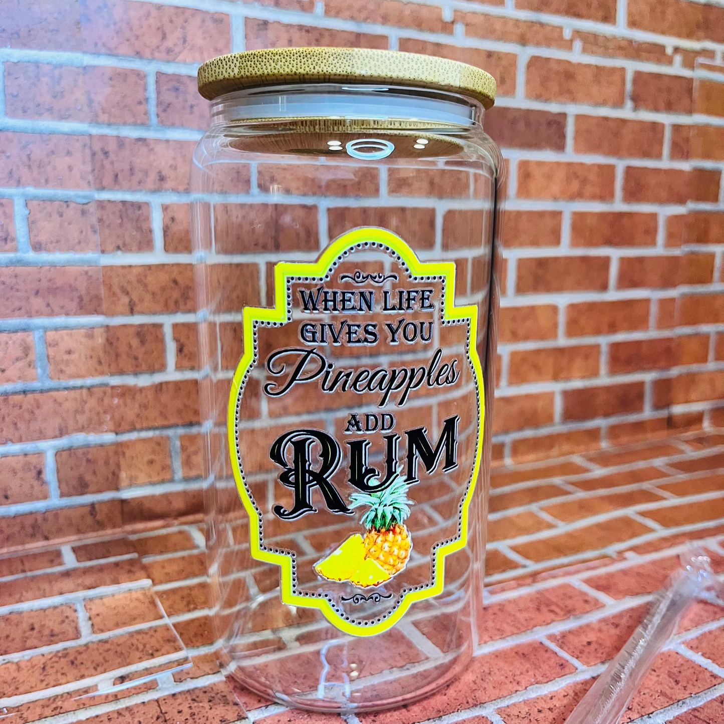 When life gives you… make…16oz glass cups-clear design