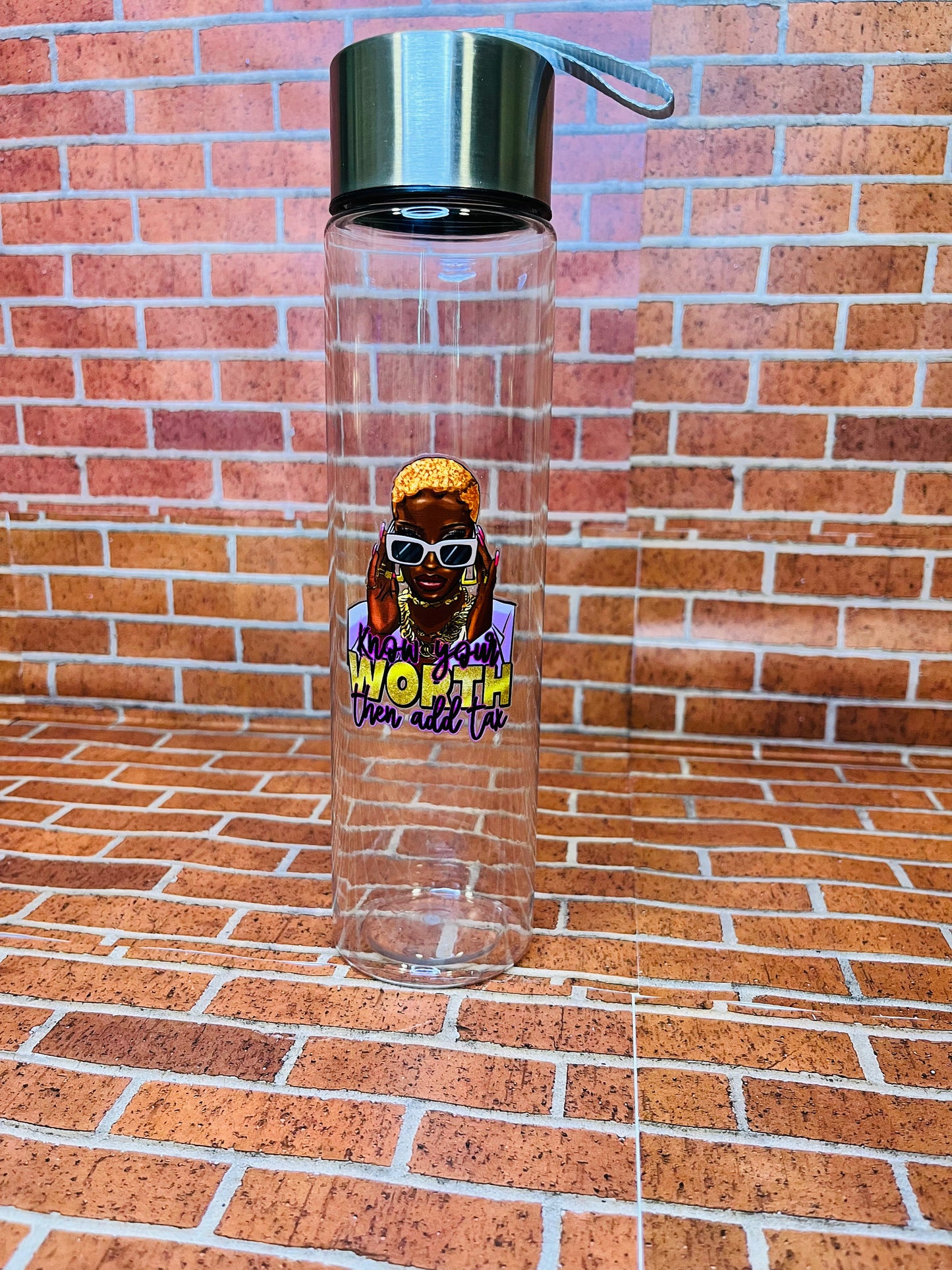 Know your worth 18oz plastic tumbler