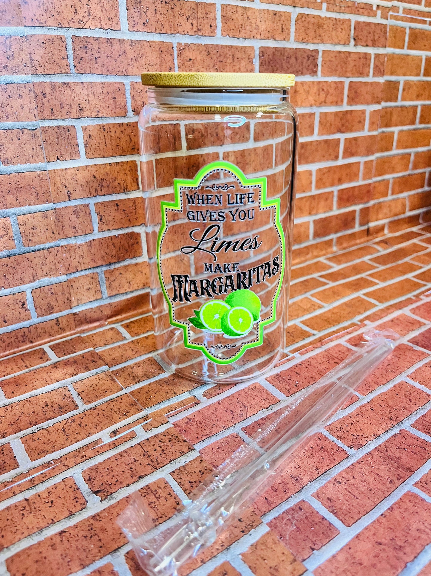 When life gives you… make…16oz glass cups-clear design