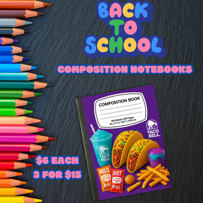 Snack-Themed Custom Composition Notebooks – Fun Personalized Covers | 1 for $6 or 3 for $15