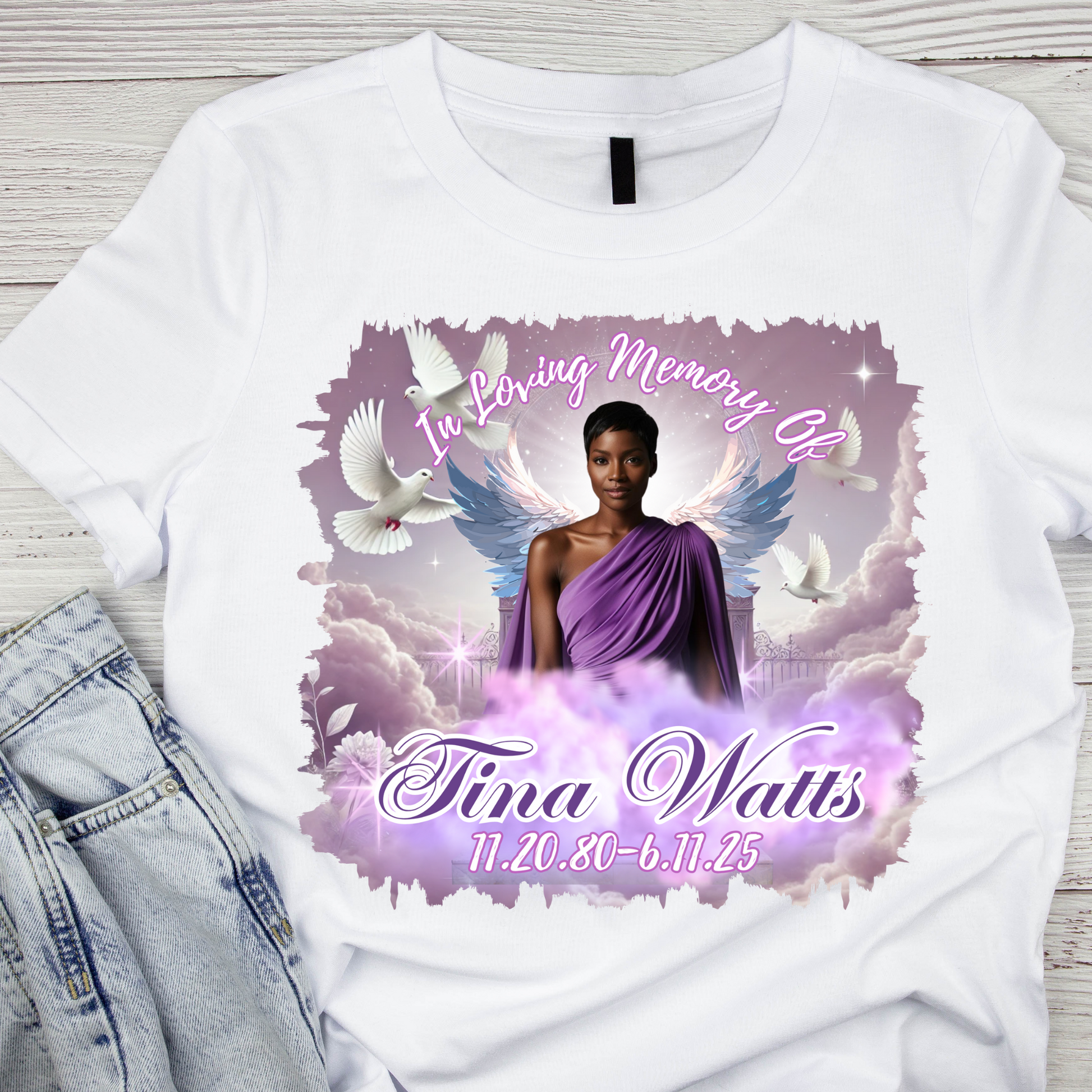 Custom Memorial T-Shirt with Photo and Personalized Tribute Text – Funeral Shirt, Rest in Peace Apparel, Celebration of Life Clothing for Loved Ones