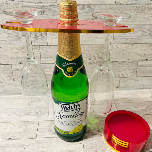 Wine holder and coaster set