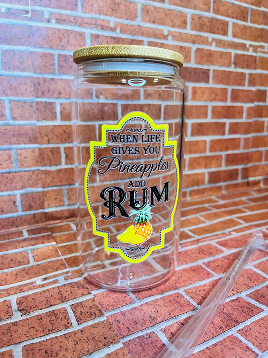 When life gives you… make…16oz glass cups-clear design